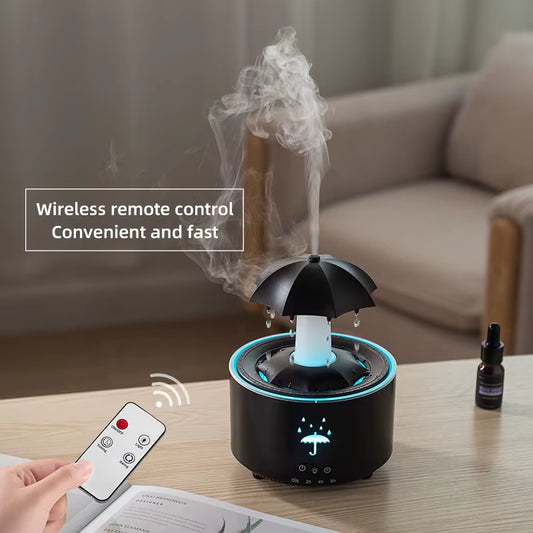 Aroma Diffuser Machine/Rotary Raindrop Humidifier Intelligent Timing Auto Power Off,Umbrellas Designed for Home and Hotels